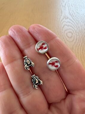 Lobster Earrings - set of 2